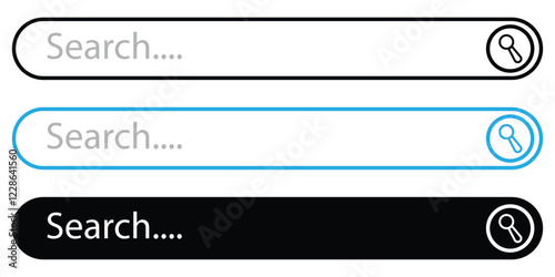 Simple search bar flat design. Search bar interface for website template. Search bar icon.