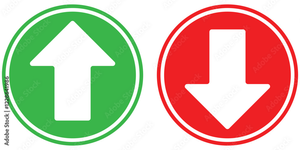 Green Up and Red Down Arrow Icons with Rounded Edges. eps 10. Green Up and Red Down Arrow Icons with Rounded Edges. eps 10.