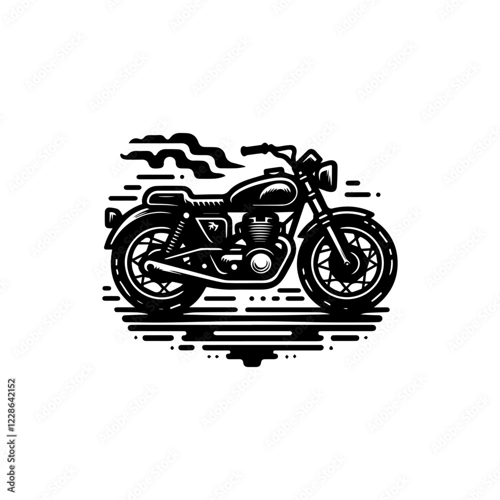 Obraz premium vector logo simple motorcycle illustration