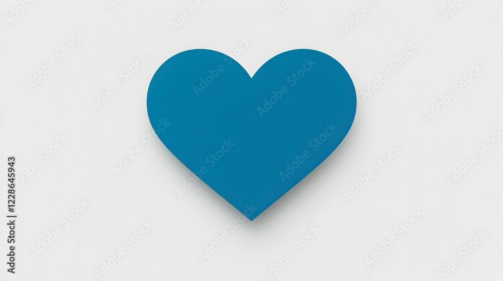 Blue Heart Shape on White Background for Modern Design Projects Blue Heart Shape on White Background for Modern Design Projects