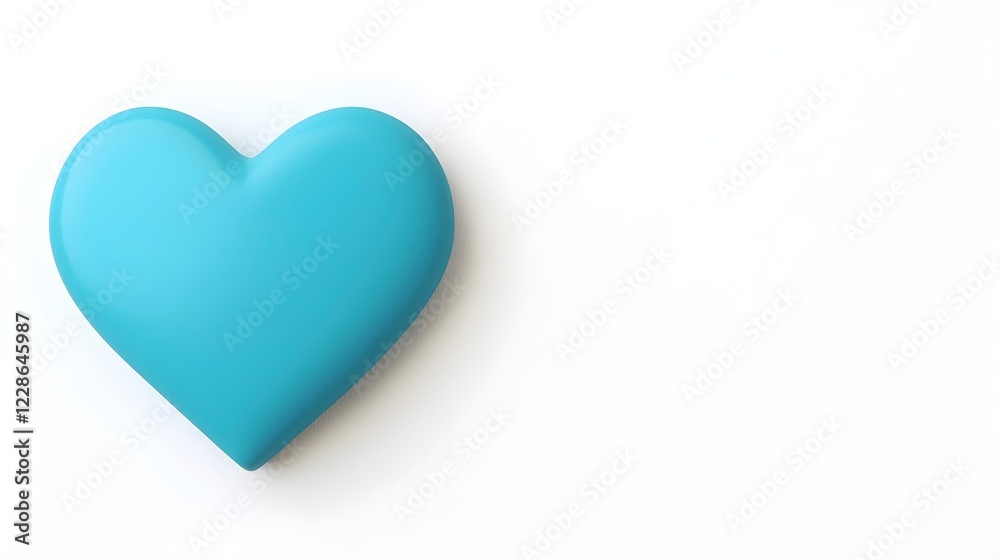 Blue Heart Shape Isolated on White Background for Love Concept Blue Heart Shape Isolated on White Background for Love Concept