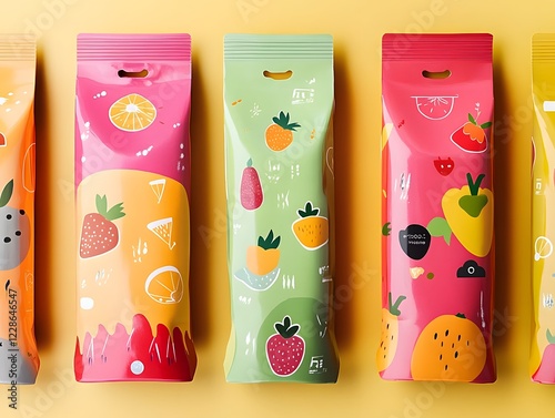 Vibrant Tetra Pack Juice Packaging with Fruit and Eco-Friendly Branding photo