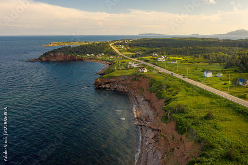 A view of the winding coastal drive of Gaspesie photo