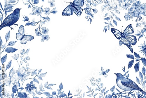 blue floral background