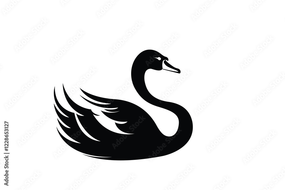 Swan logo, modern and abstract vector goose or duck icon. Vector silhouette of an elegant swan. Swan logo, modern and abstract vector goose or duck icon. Vector silhouette of an elegant swan.