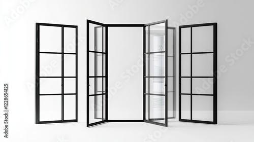 Black Rectangular Windows on Display Generative AI