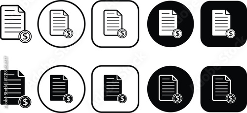 Bonds icon in flat and line set. stock market treasury bond vector for apps or website symbol. equity or corporate bonds sign chart isolated on transparent background