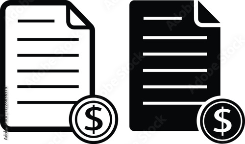 Bonds icon in flat and line set. stock market treasury bond vector for apps or website symbol. equity or corporate bonds sign chart isolated on transparent background