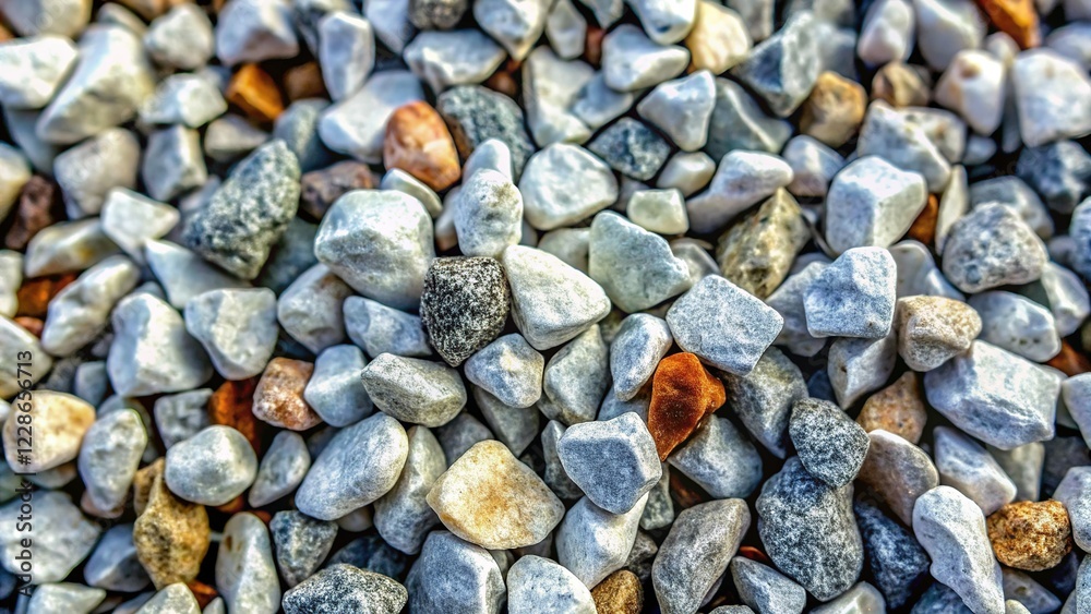 Macro Photography: Gray Gravel Texture, Crushed Stone Pebble Background for Patio, Garden Path, Grunge Design