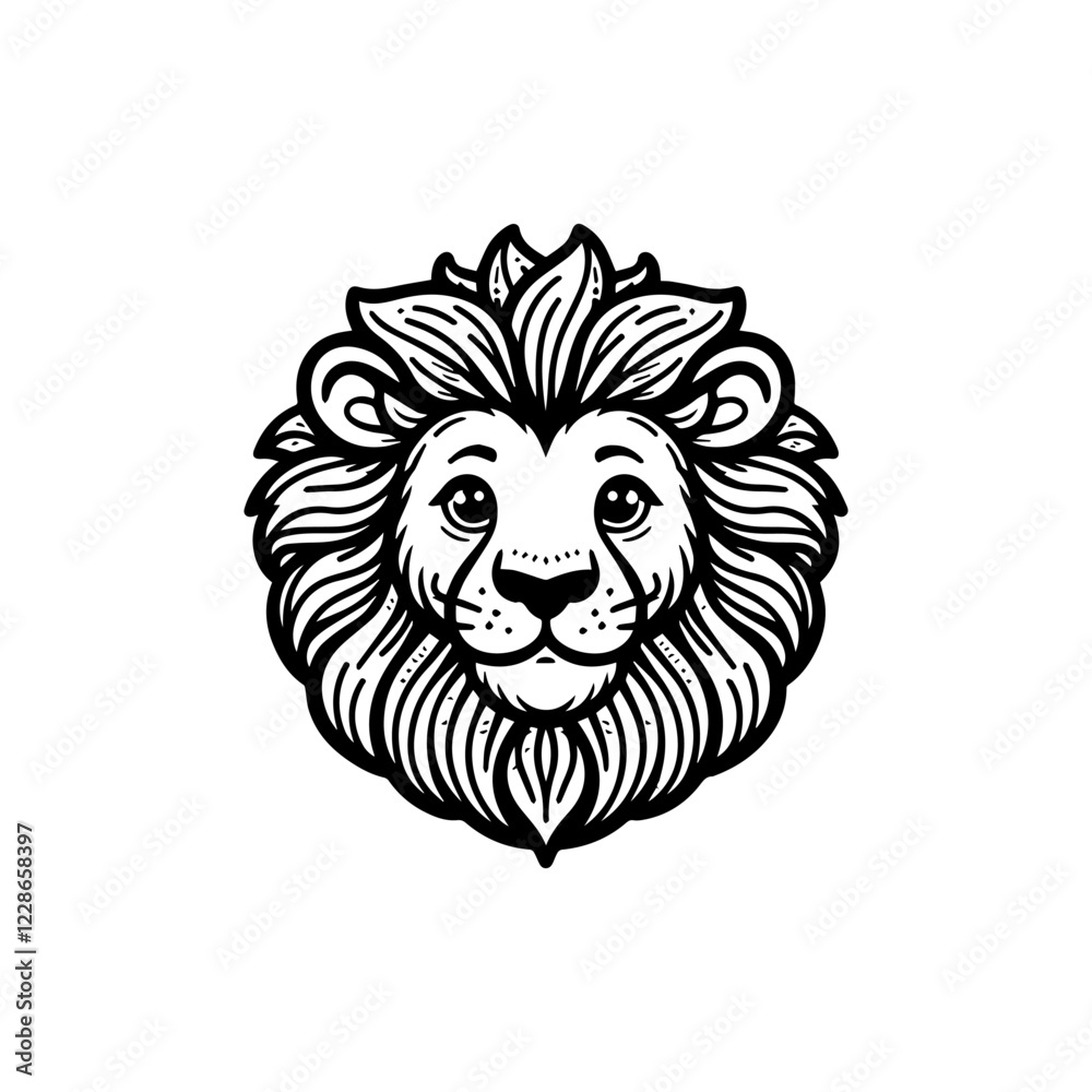 Obraz premium line art vector logo lion head