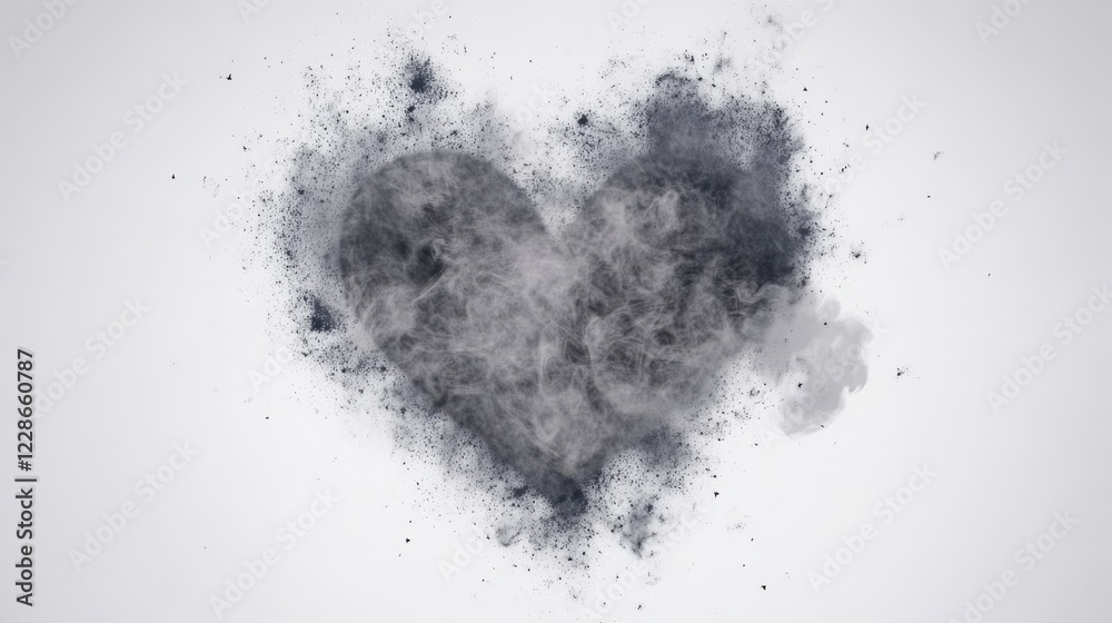 Obraz premium Ephemeral Heart Dust and Smoke Abstract Art