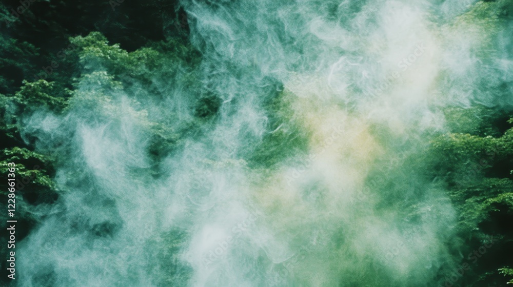 Ethereal Fog Enveloping Lush Green Forest Ethereal Fog Enveloping Lush Green Forest
