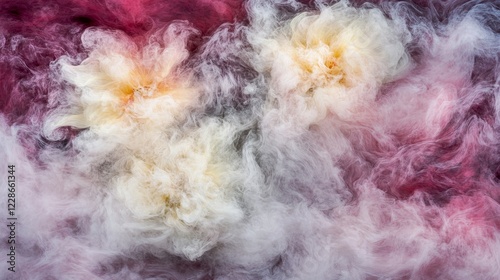 Wallpaper Mural Ethereal Floral Ink Cloudscape, Dreamlike Pastel Hues Torontodigital.ca
