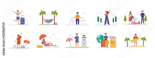 Holiday set illustration. Flat vector illustration