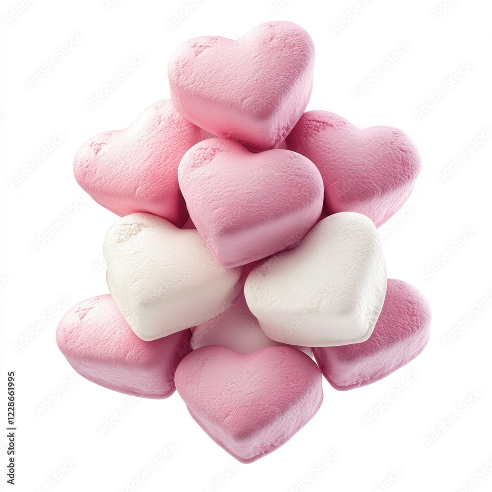 A stack of pink and white heart-shaped bath bombs, perfect for a relaxing soak and ideal for gifts on special occasions. A stack of pink and white heart-shaped bath bombs, perfect for a relaxing soak and ideal for gifts on special occasions.