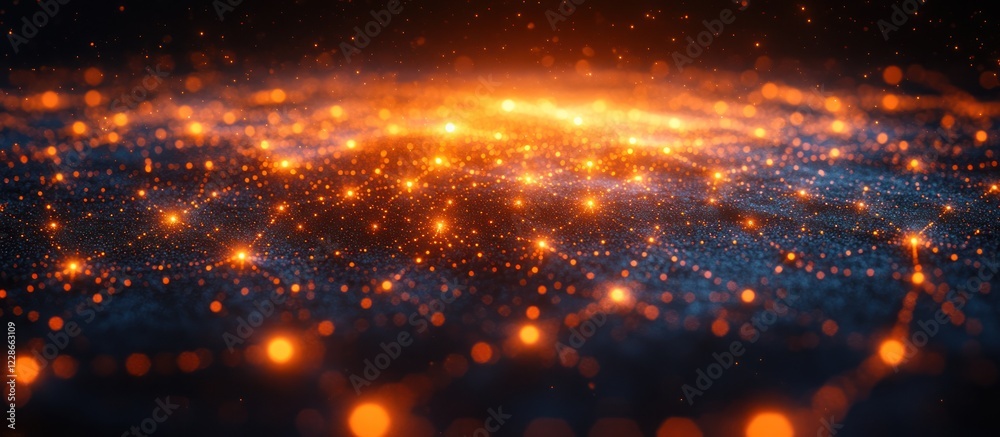 Fototapeta premium Abstract glowing particle background.
