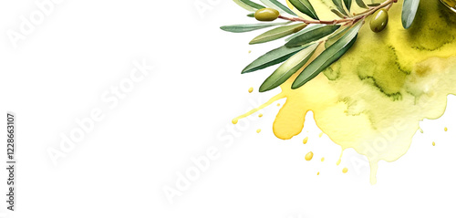 oilve branch in white background
