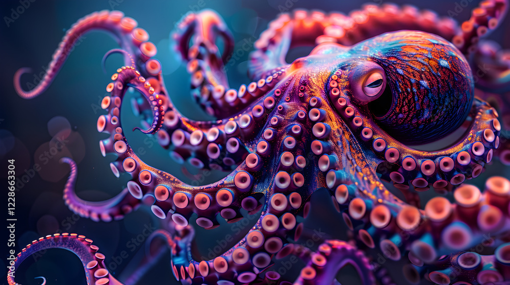 Intricate Abstract Octopus: Dynamic Digital Illustration with Vibrant Swirling Tentacles Perfect for Artistic Applications Intricate Abstract Octopus: Dynamic Digital Illustration with Vibrant Swirling Tentacles Perfect for Artistic Applications