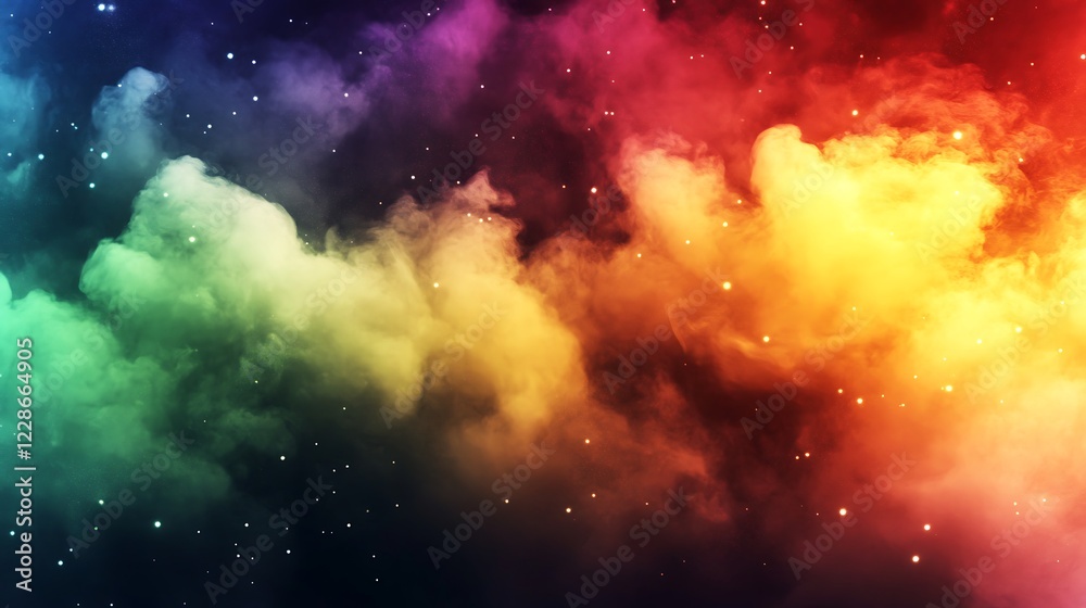 Fototapeta premium Colorful Nebula Cloudscape Cosmic Dust Stars