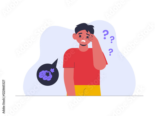 Amnesia illustration. Healthy problems illustrations. Flat vector illustrations