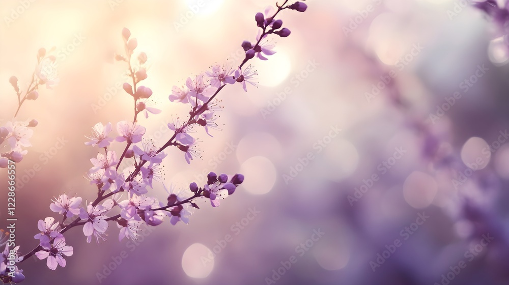 Fototapeta premium blooming spring branches with soft light
