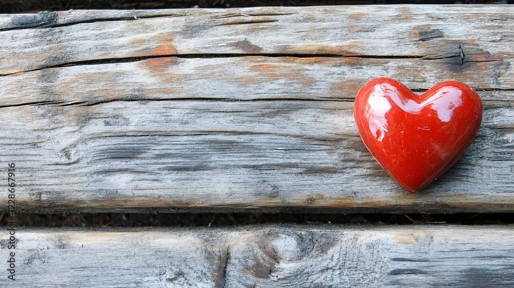 red heart on rustic wooden background red heart on rustic wooden background