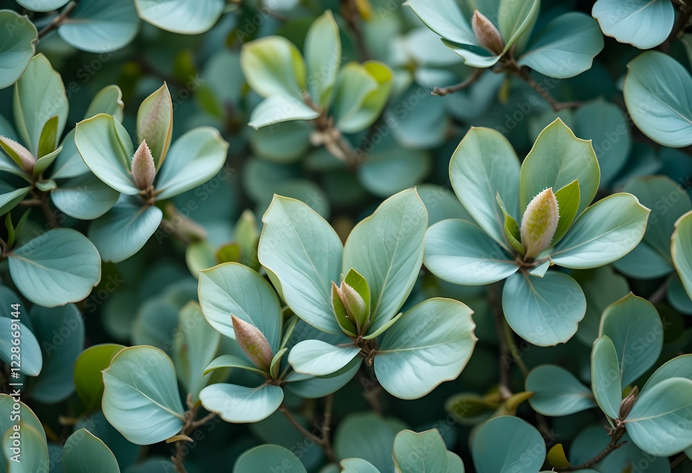 Fototapeta premium A detailed close-up photograph showcasing the soft green hues and unique texture of leaves