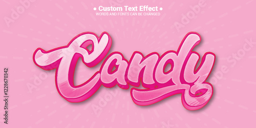 Candy pink text effect editable typography font style