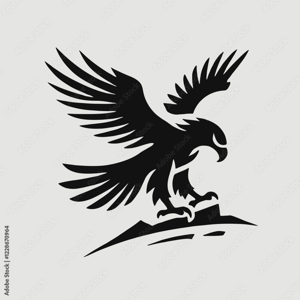 Obraz premium Eagle Silhouette in black on a white background