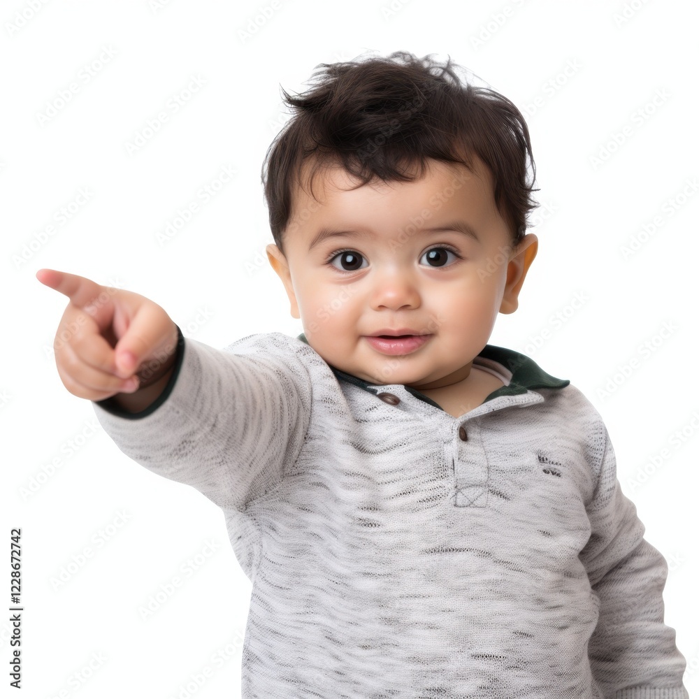 Funny baby with exaggerated facial expression and gesture Funny baby with exaggerated facial expression and gesture