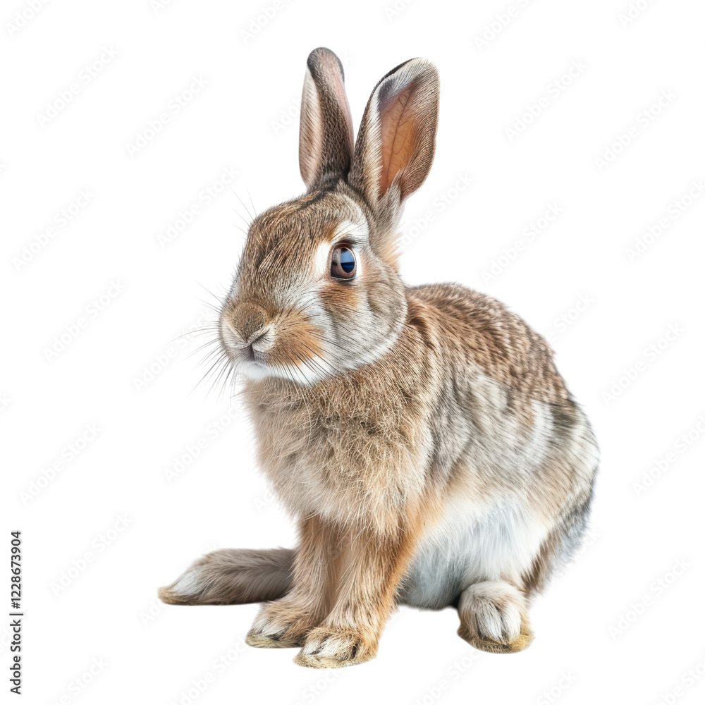 Cute furry rabbit sitting calmly with bright expressive eyes Cute furry rabbit sitting calmly with bright expressive eyes
