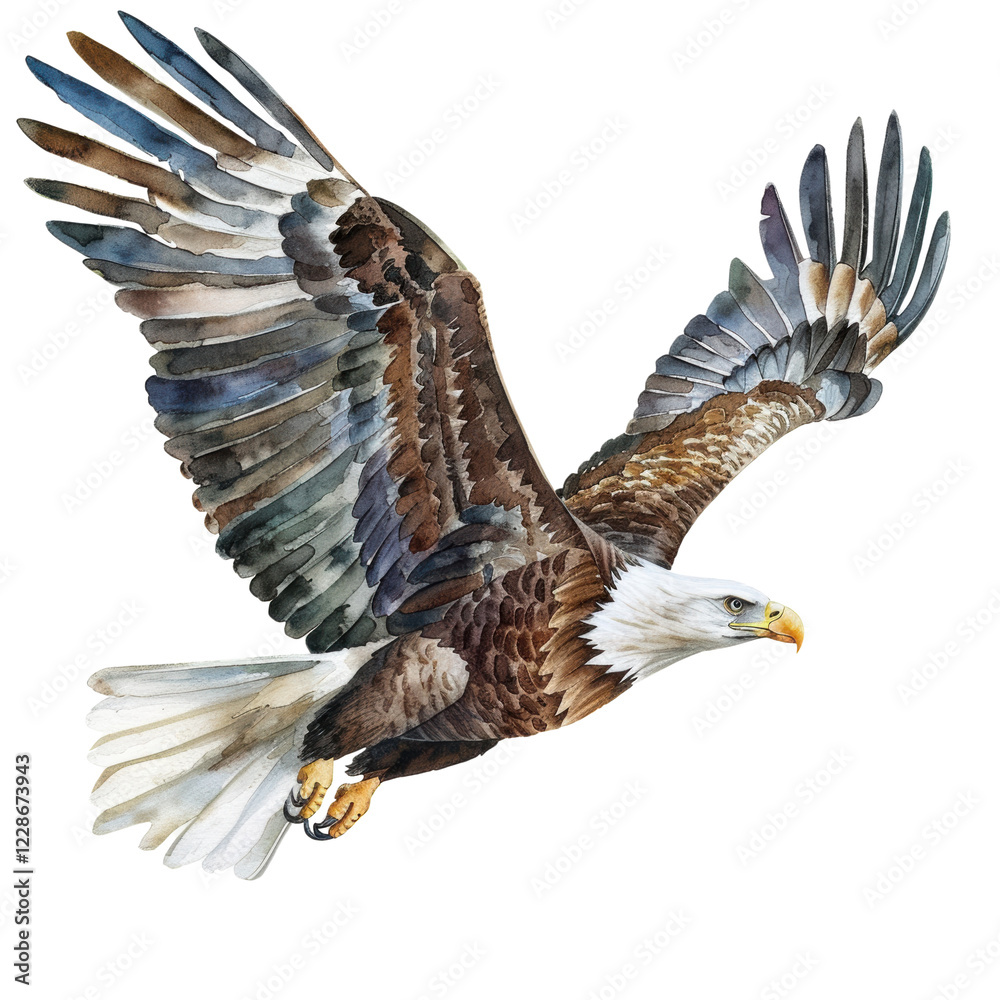 Obraz premium Soaring High The Majestic Eagle Captured in Stunning Detail Amidst a Transparent Background