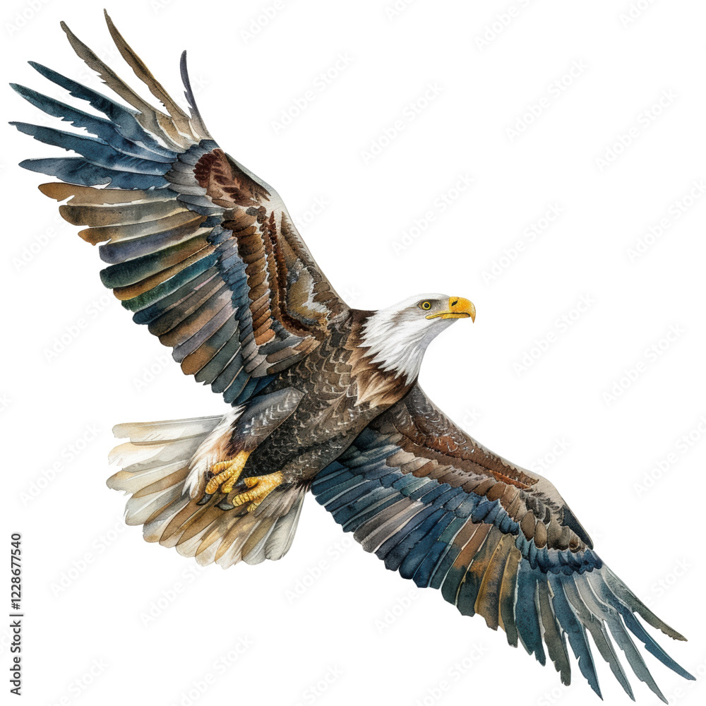 Fototapeta premium Majestic Eagle in Flight A Stunning Display of Power, Grace, and Natural Beauty Above the Landscape