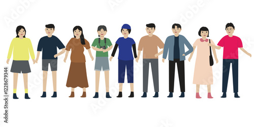 Vector set of cartoon characters of different professions ok
