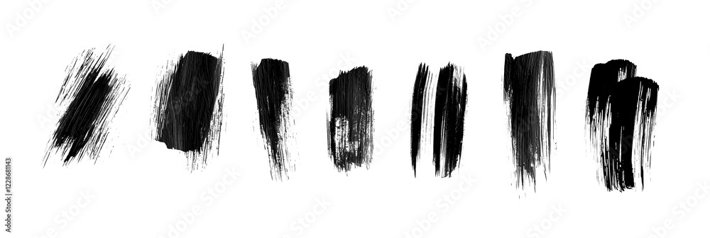 Black silhouette vector set of brush painting, isolated on white Black silhouette vector set of brush painting, isolated on white