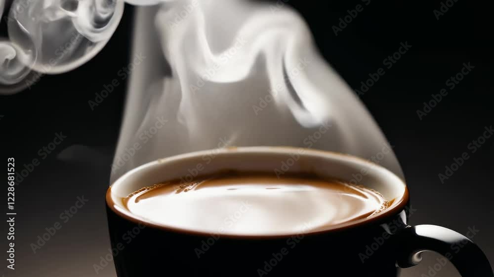 白い湯気が立ち上る一杯の熱いコーヒー5 白い湯気が立ち上る一杯の熱いコーヒー5