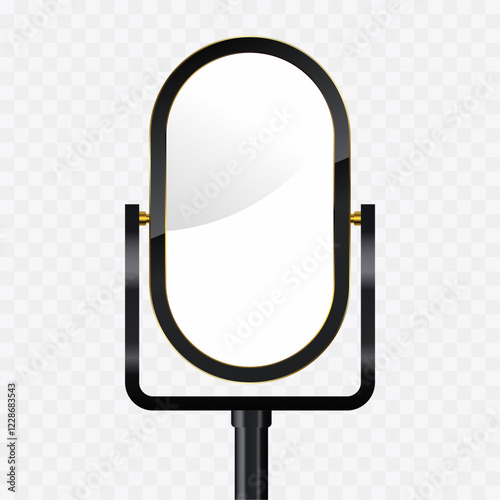 A Transparent Hanging technology LED Screen Mockup in 3Ds. the opacity editable LED vector Illuminated TV lightbox with empty space.