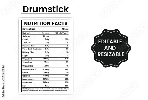 drumstick nutrition facts,drumstick nutrition info,drumstick nutritional information