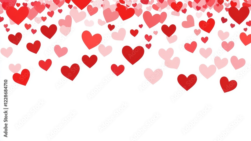 Festive Red Pink Hearts Romantic Background Design Festive Red Pink Hearts Romantic Background Design