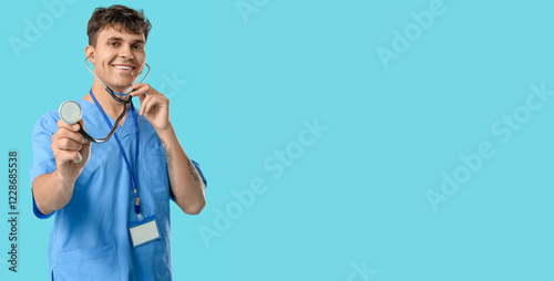 Male medical student with s...