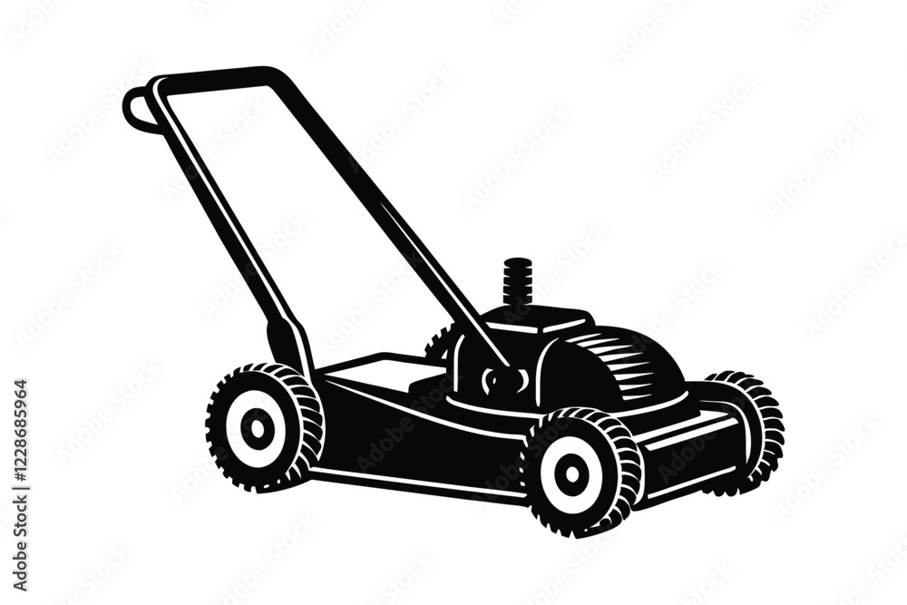 Fototapeta premium Rotary Mower vector style silhouette design.eps
