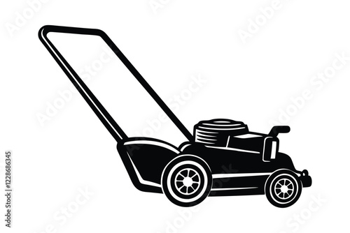 Lawn Mower vector art silhouette design.eps