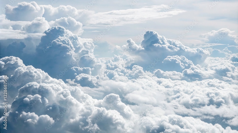 Dramatic cloud formation above the horizon aerial view nature serenity Dramatic cloud formation above the horizon aerial view nature serenity