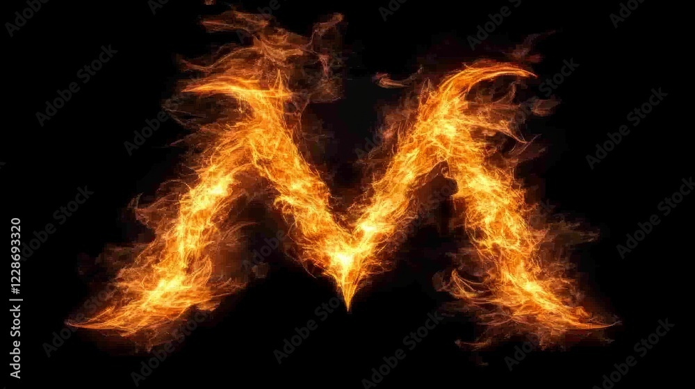 Fiery Flaming Letter M Alphabet Inferno Design Fiery Flaming Letter M Alphabet Inferno Design