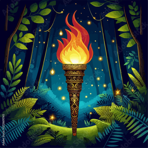 illustration of a burning torch 