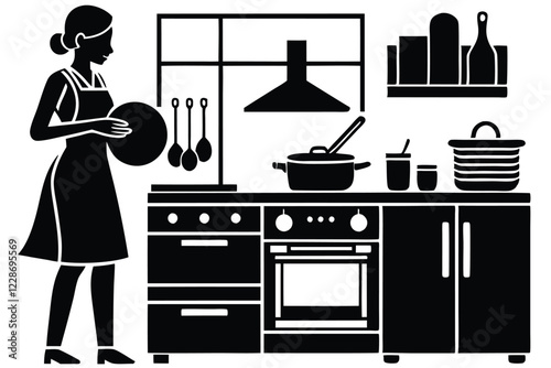 vector collection of cooking women