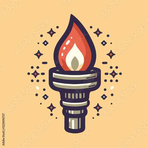 illustration of a burning torch 