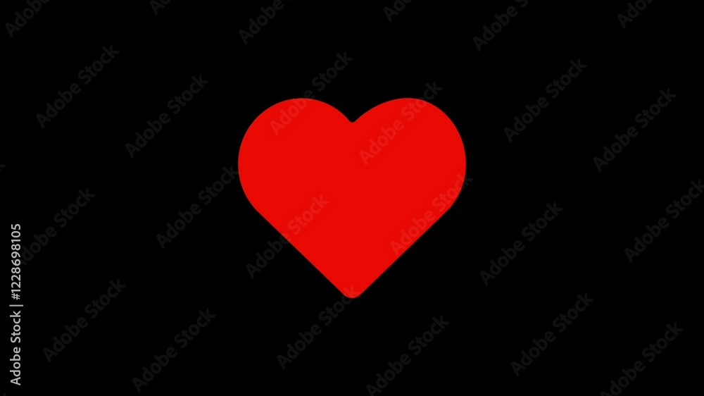 Heart blink graphic animation on black background