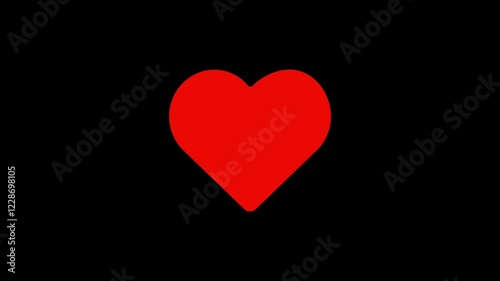Heart blink graphic animation on black background