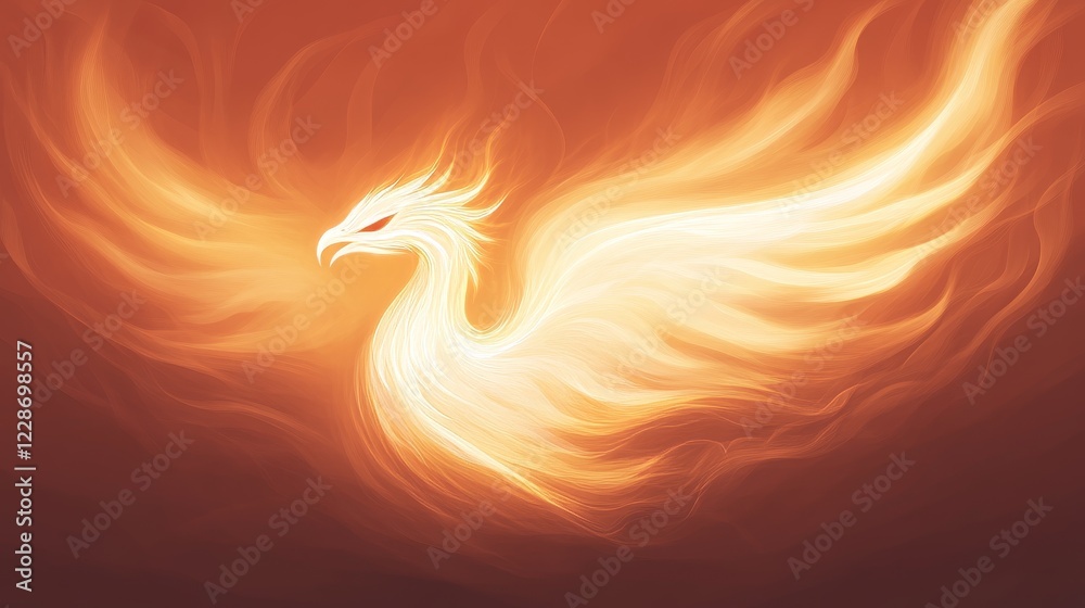 Obraz premium Fiery Phoenix Bird, Mythical Creature in Flames
